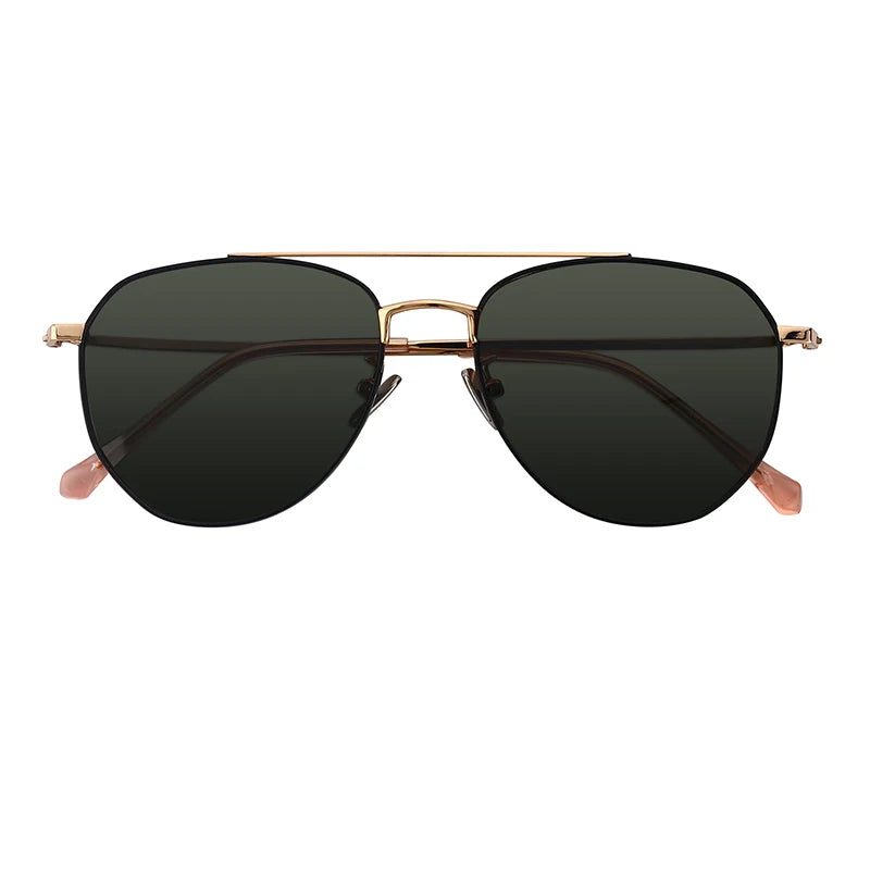 Oversized Big Metal Frame Double Bridge Sunglasses
