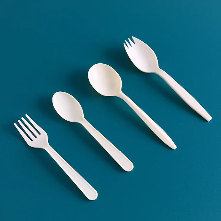 Biodegradable Cornstarch Cutlery Compostable Knife Fork Spoon 4" Cutlery Disposable Set Cornstarch Corn Starch Cutlery Set
