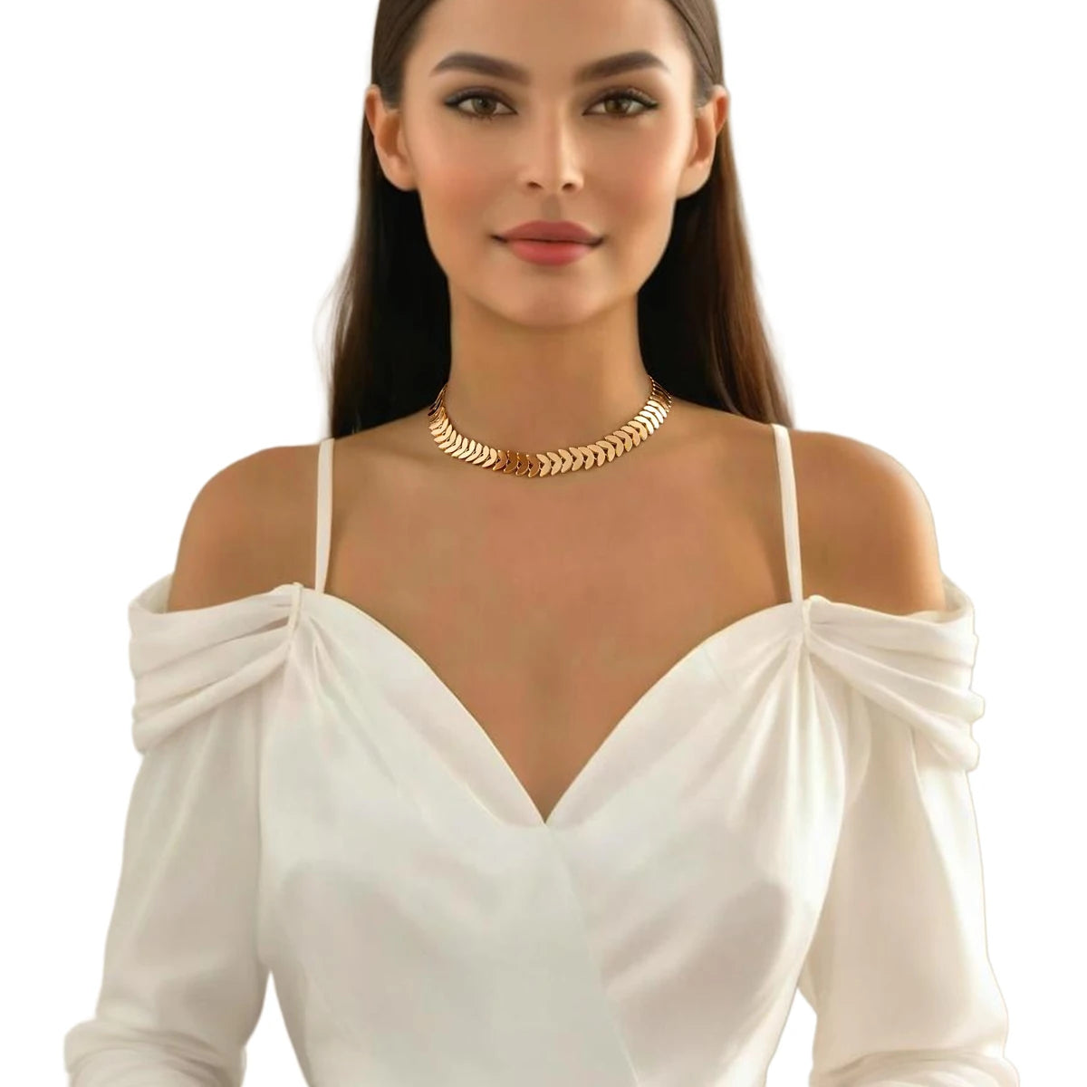 Simple Scale Chains Short Choker Necklace for Women Trendy Ladies Elegant Collar on Neck Accessories 2024 Fashion Jewelry Female