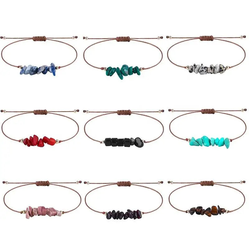 Wholesale Bead Real Amethyst Womens Citrine Adjustable Gemstone Healing Rose  Quartz Raw Natural Crystal Stone Gravel Bracelet