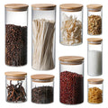 Wholesale Hand Made High Borosilicate Airtight Glass Storage Jar With Bamboo Lid for Fruit Food Grains
