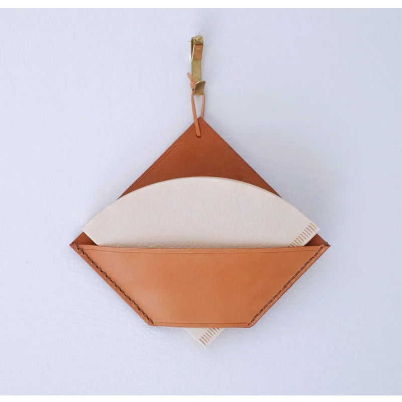 Handmade Faux Leather Coffee Filter Paper Holder Coffee Filter Paper Cover Minimalist Home Decoration