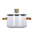 Glass Saucepan Clear Cooking Pot Soup Pot Heating Dual Handles Glass Saucepan With Cover Kitchen Cooking Tools