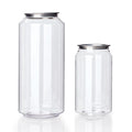 Transparent Pet Easy Open Plastic Can With Aluminium Lid for Soft Drinking Juice Soda Bottle