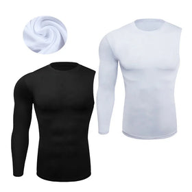 Single Sleeve Compression Yoga Sports Shirt Breathable and Seamless White XL/XXL Gym Workout Underwear for Adults