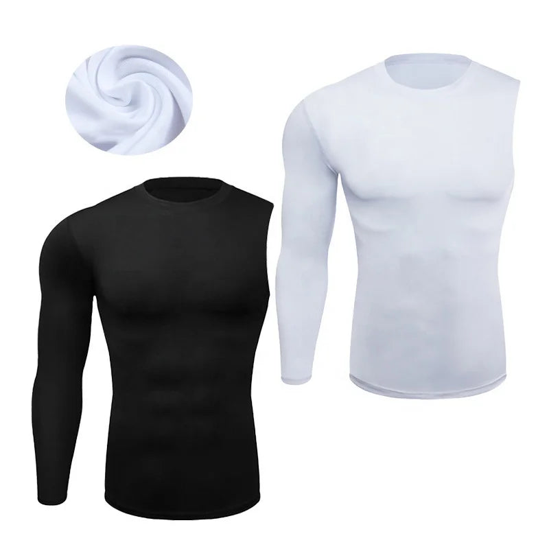 Single Sleeve Compression Yoga Sports Shirt Breathable and Seamless White XL/XXL Gym Workout Underwear for Adults