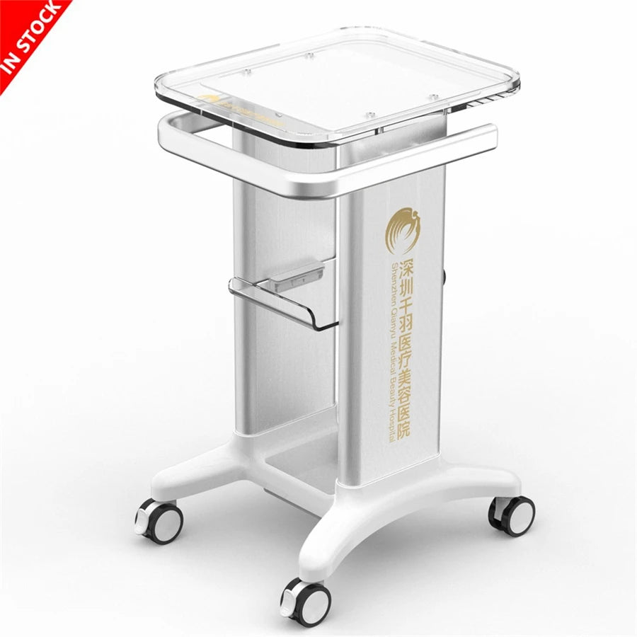 Original Factory Aluminum Beauty Machine Trolly Acrylic Salon Trolley Barber Shop Rack Hairdressing Tool Cart Rolling Storage