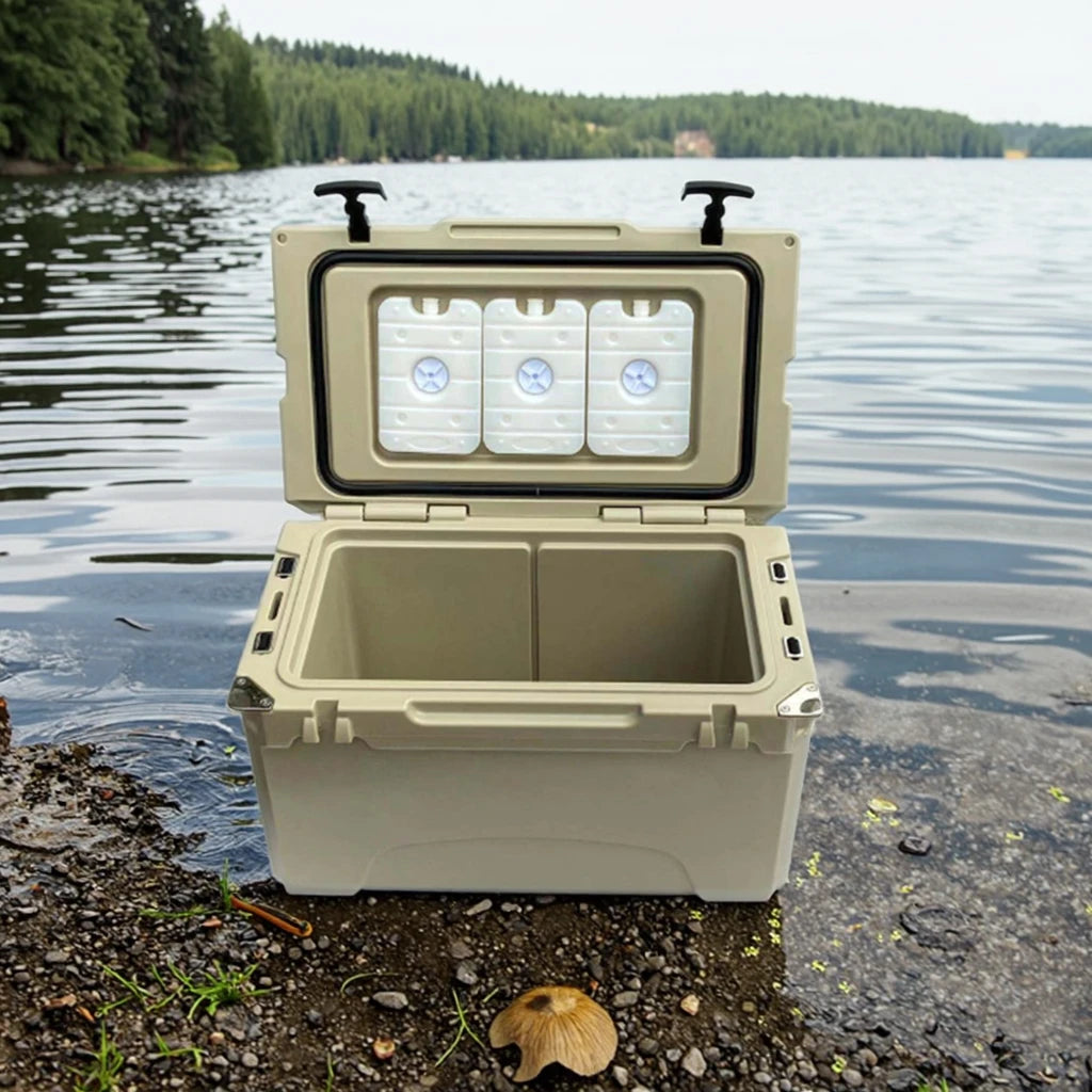 40QT Eco-friendly PE Thermal Insulated Cooler Box Rotomolded Plastic for Food Storage with Ice Packs