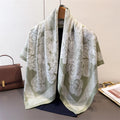 Custom Designs Ready to Ship Imitation Twill Silk 90*90cm Square Scarf Elegant Flower Pattern Bandanas for Women Silk Scarves