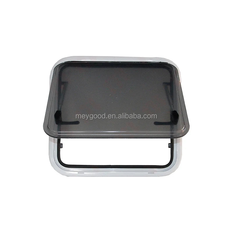 Small Size 387x336mm Round Corner Camper Window Side Mounted RV Window with Fly Net