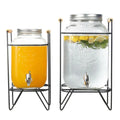 Best Selling 4L/8L Glass Mason Jar with Metal Lids and Tap Metal Rack