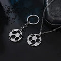 Simple Fashion Soccer Sports Ball Charms Necklace Stainless Steel Geometric Round Hollow Football Pendant Necklace