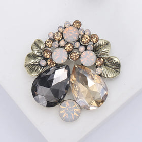 ROMANTIC Vintage Bridal Bouquet Multi-color Rhinestone Crystal Flower Brooch for Wedding