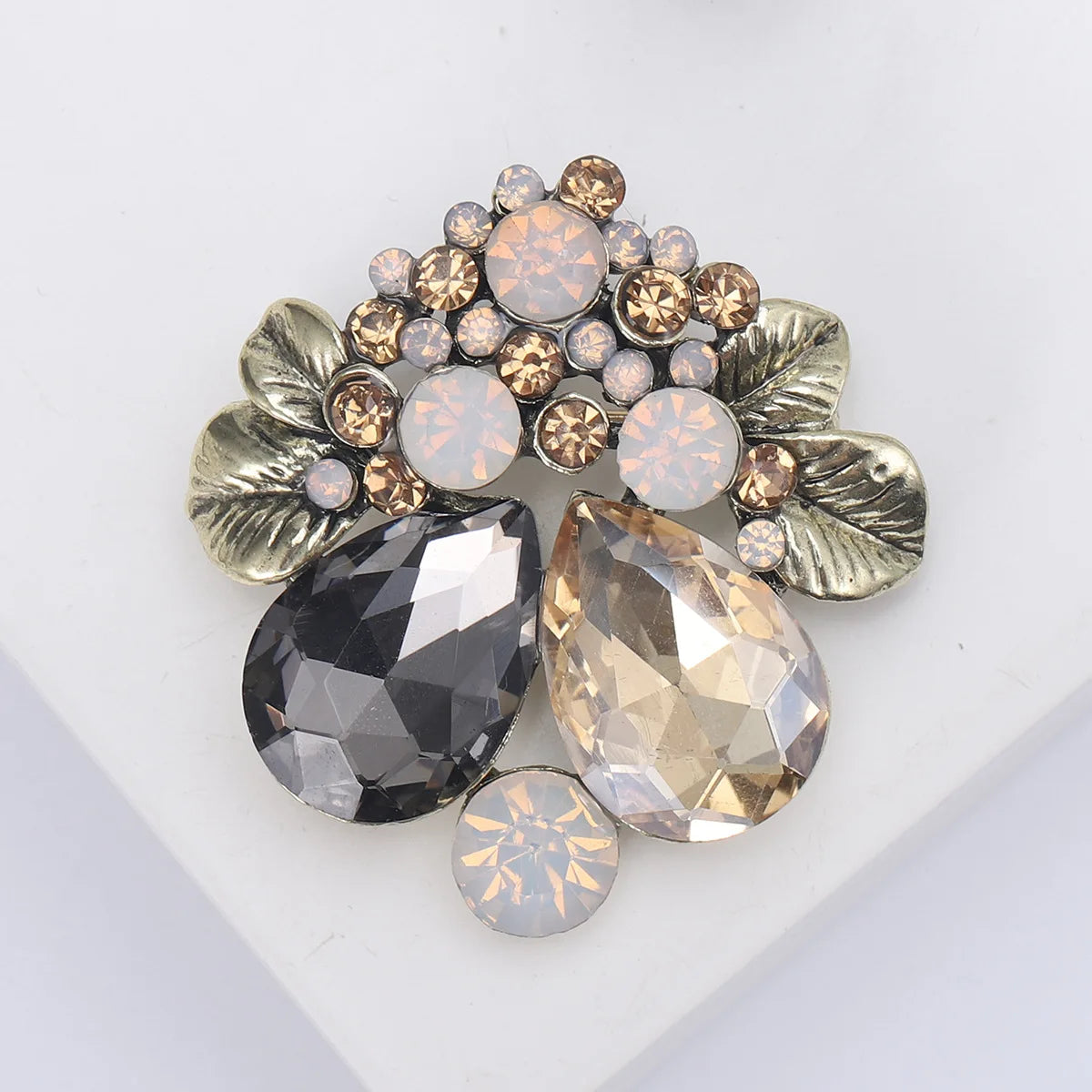 ROMANTIC Vintage Bridal Bouquet Multi-color Rhinestone Crystal Flower Brooch for Wedding