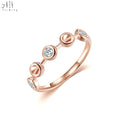 Trendy 18K Solid Rose Gold Real Natural Diamond Ring Elegant Simple Design Jewelry Set for Women's Wedding or Engagement