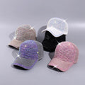Wholesale Shining Diamond Sports Cap Women Bling Mesh Rhinestone Baseball Caps Women Stylish Caps