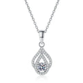 Custom Silver 925 Drop Pendant Lab Grown Diamond Moissanite Gold Plated 925 Sterling Silver Necklace Fashion Jewelry for Women