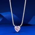 Dainty Luxury  Hypoallergenic Tennis Chain Wedding Zircon Jewelry Enamel 925 Sterling Silver Pendent Diamond Heart Necklace