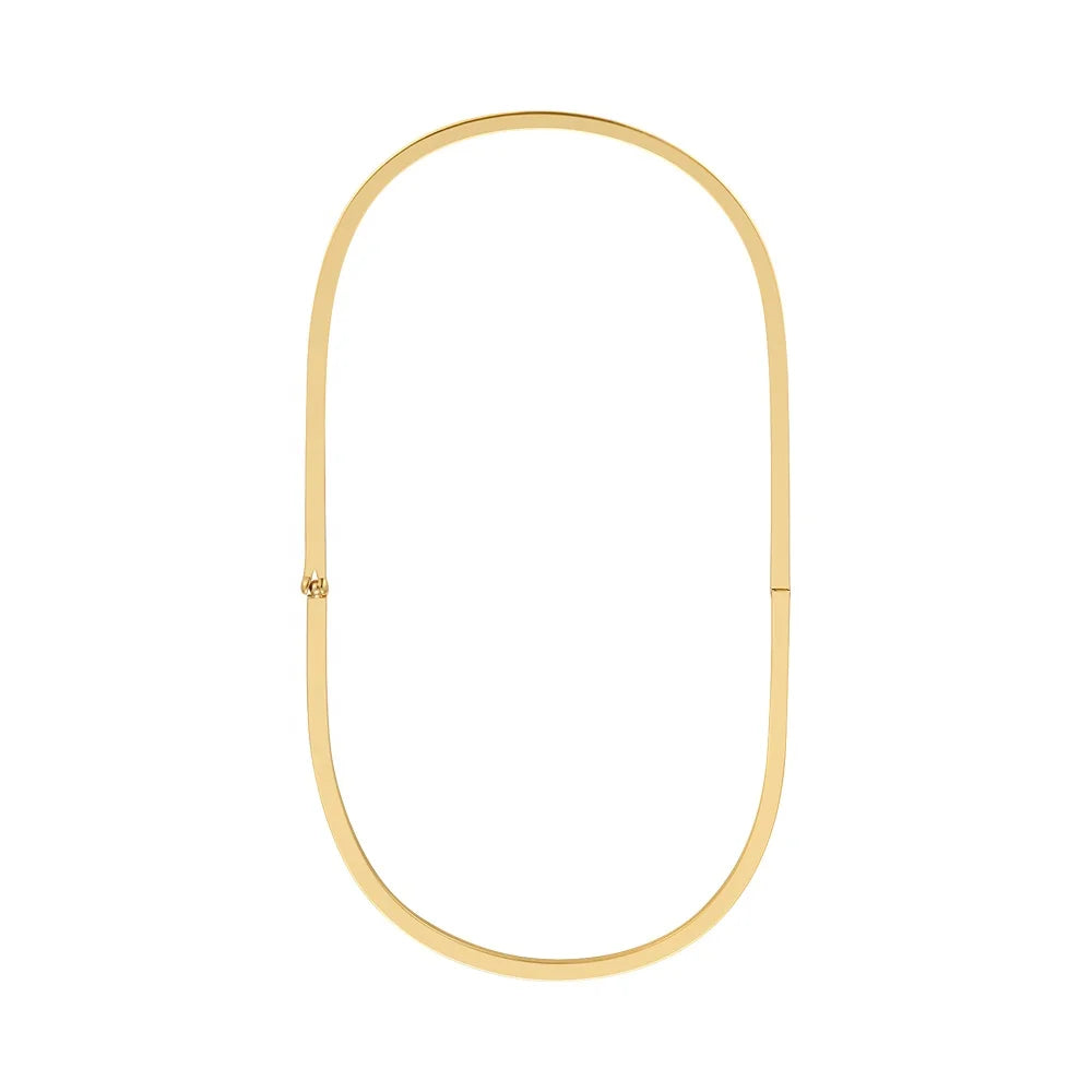 Original Design 18K Gold Plated Brass Jewelry Geometry Oval Choker Necklace Gold Color Collares HipHop Punk Necklace P223355