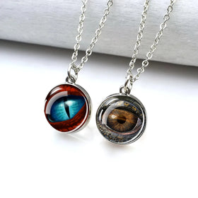 2024 Dragon Year Gift Dragons Eyes Pendant Fashion Jewelry Metal Alloy Dragon Glass Ball Necklace