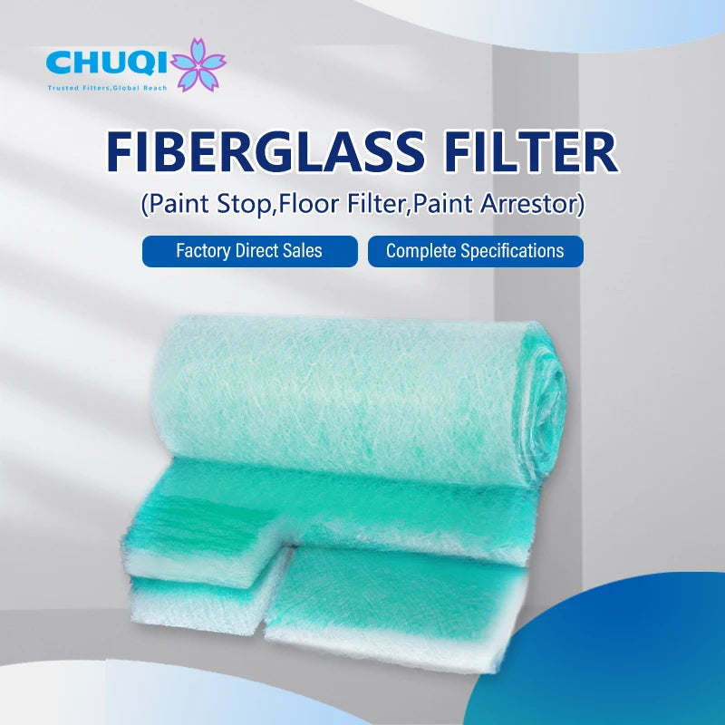 Flame Retardant Fiberglass Filter Roll Floor Filter Spray Booth  Filter Arrestor Media for Air Purification Odor Control