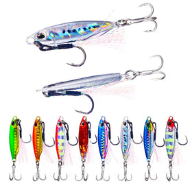Wholesale LB145/LB146 16g 32g Artificial Metal Jig Baits Slow Sinking Lead Jigging Fishing Lures with Double Hooks
