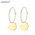 SP-LAM Gold Hoop Earring Stainless Steel Huggie Round Fashion Jewellery Unique Woman Drop Party Earring for Woman MegaBDM