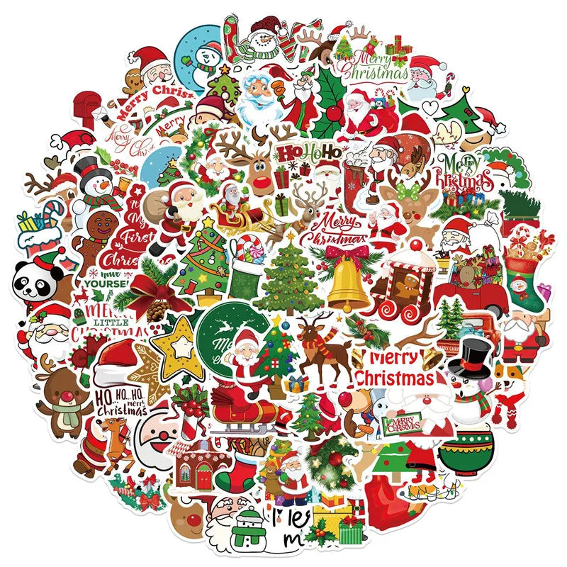 100PCS Christmas Stickers Holiday Party Stickers Holiday Gifts for Kids and Teens