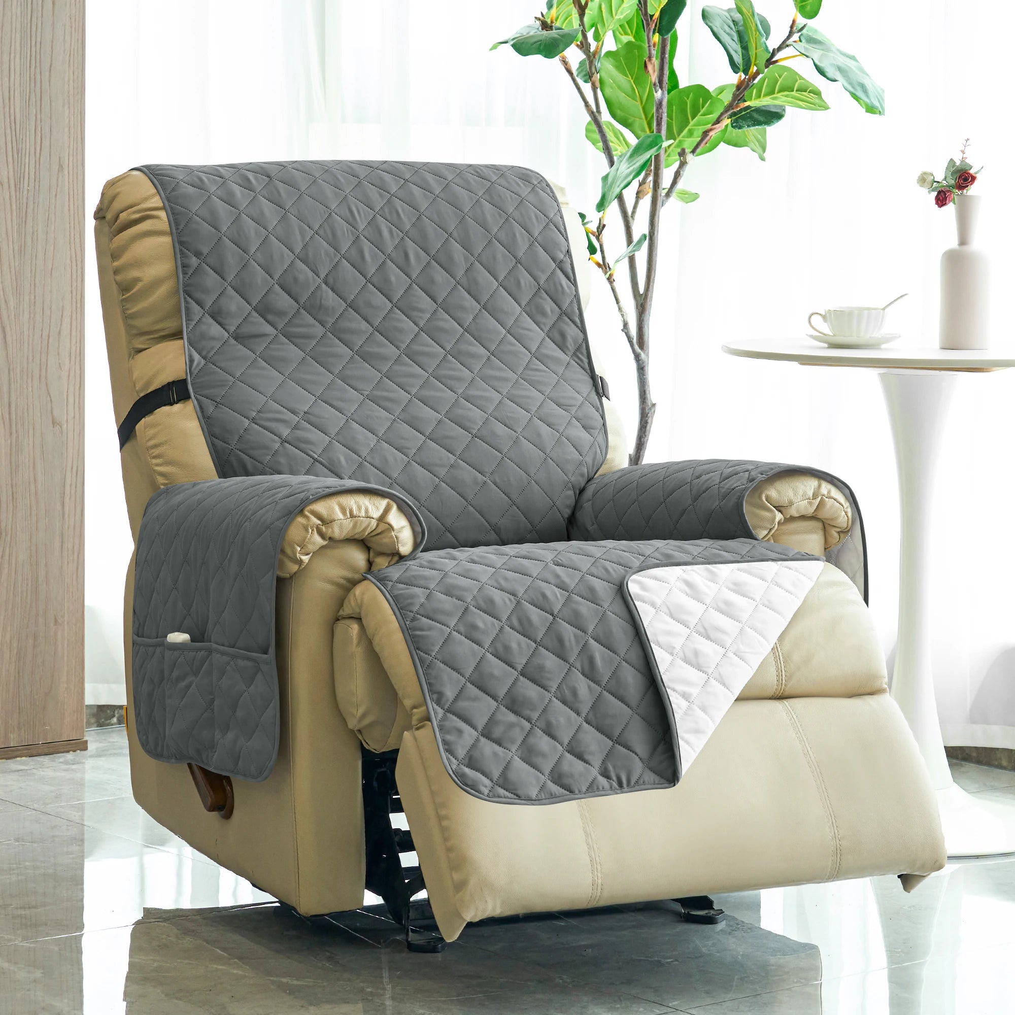 Forcheer Recliner Chair Covers Recliner Cover Non-Slip Dog Chair Cover Furniture Protector Washable Slipcover with Pocket