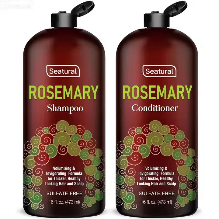 Private Label Natural  Rosemary Shampoo and Conditioner for  Hair Growth & Scalp Thicker Healthier