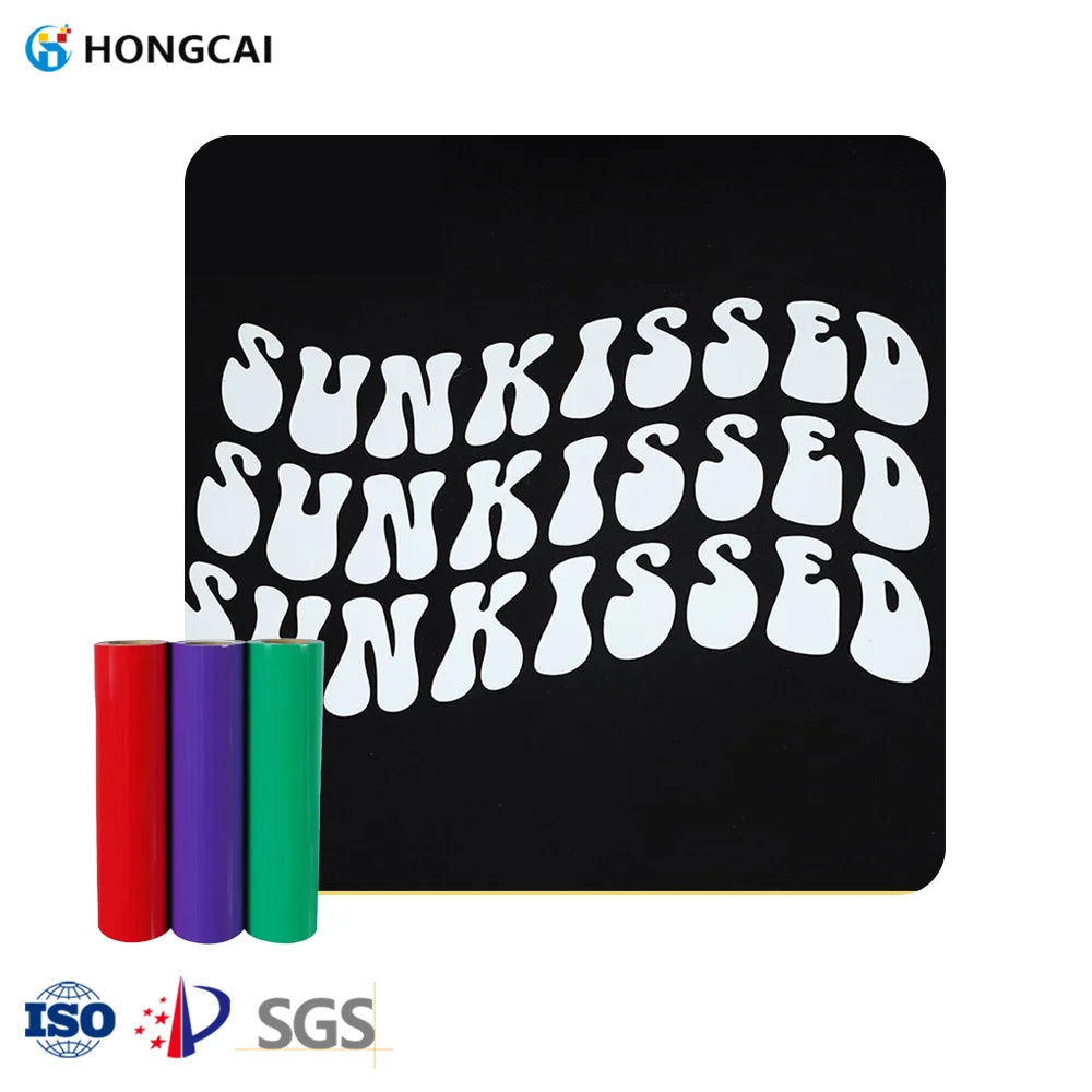 Hongcai Hot Press Transfer Printing Material Iron-On Flex Pu Vinyl Heat Transfer Film Textile HTV DIY Clothing Patterns