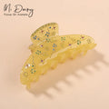 Mi Dairy 9.9cm  Simple Customize Name and Birth Year Rhinestone Hair Claw Hair Clip Shark Claw for Women Girl Party221181