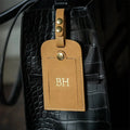 Personalized Custom Embossed Logo Luggage Tags Vintage Style High Quality Genuine Leather Luggage Tag