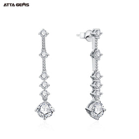 Earrings Luxury Design D Color VVS Round Shape Moissanite Earrings Studs 925 Sterling Silver Gift for Women