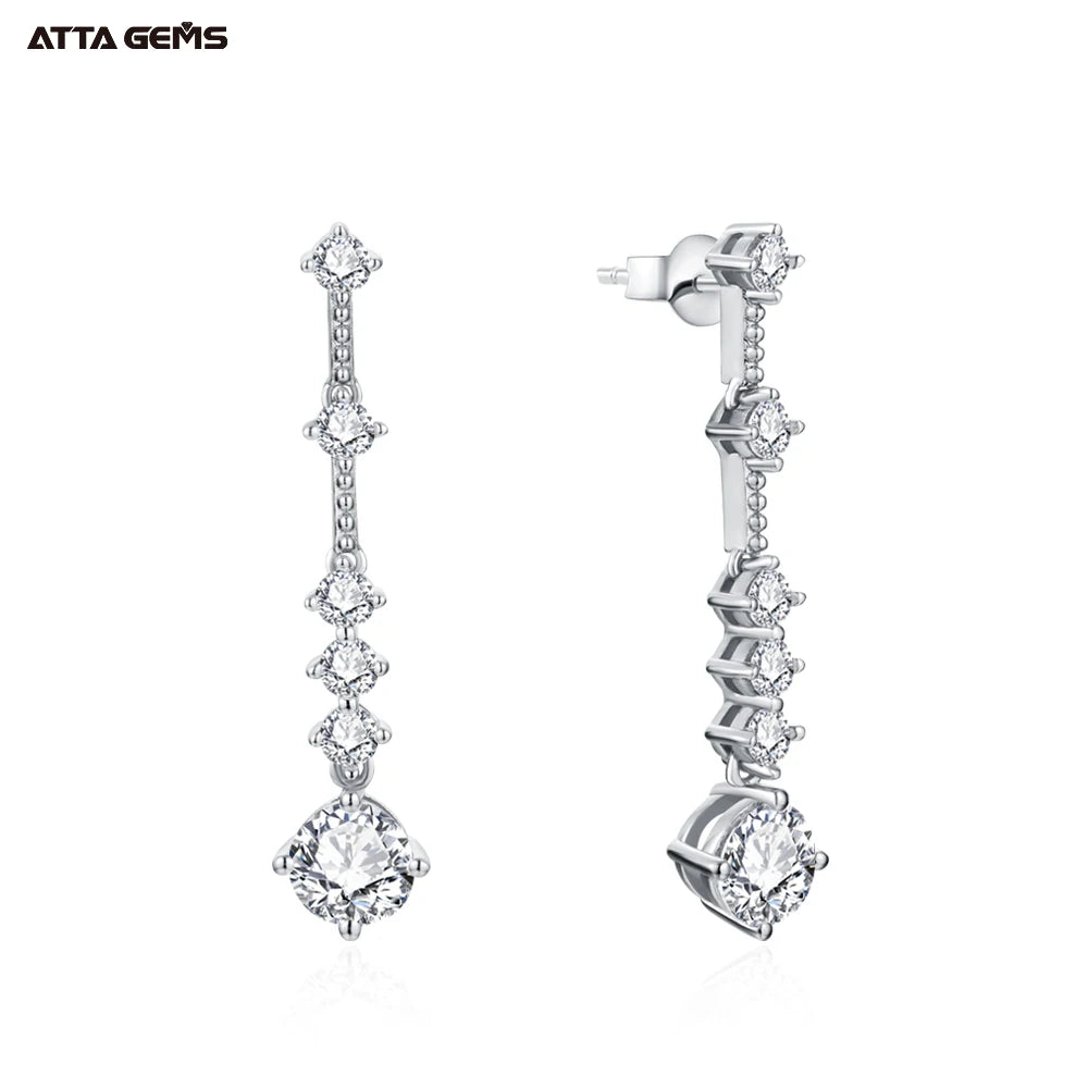 Earrings Luxury Design D Color VVS Round Shape Moissanite Earrings Studs 925 Sterling Silver Gift for Women