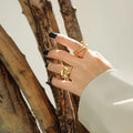Chukny Punk Geometric Jewelry 925 Sterling Silver Adjustable Statement Fine Jewelry Open Chain Ring for Women Modern Style