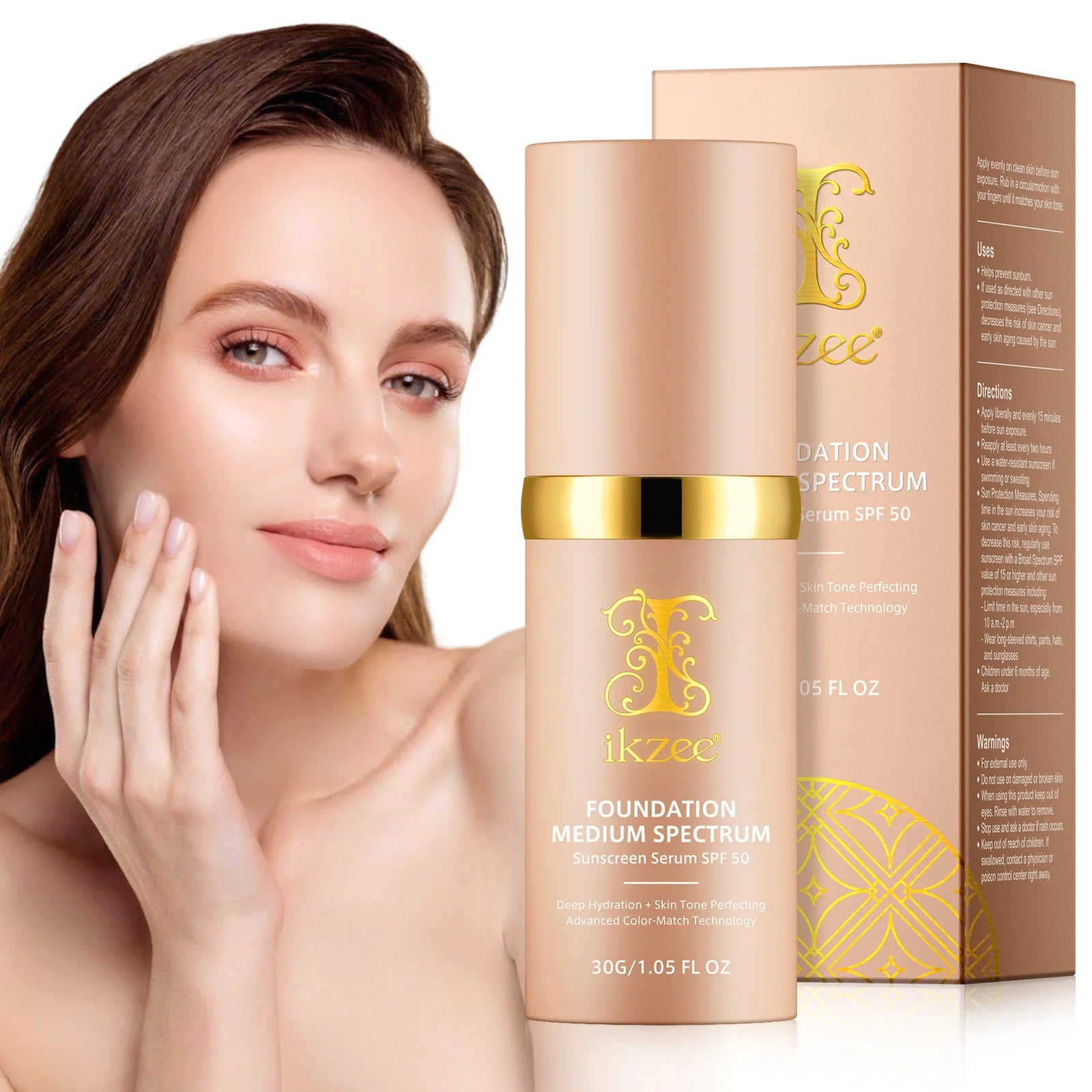 Private Label Natural Organic Vegan SPF50 Waterproof Liquid Foundation Color Change Make up Foundation for All Skin Types