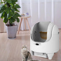 Smart Self-Cleaning Cat Litter Box Large Round Plastic Easy Clean with Odor Control Automatic Use