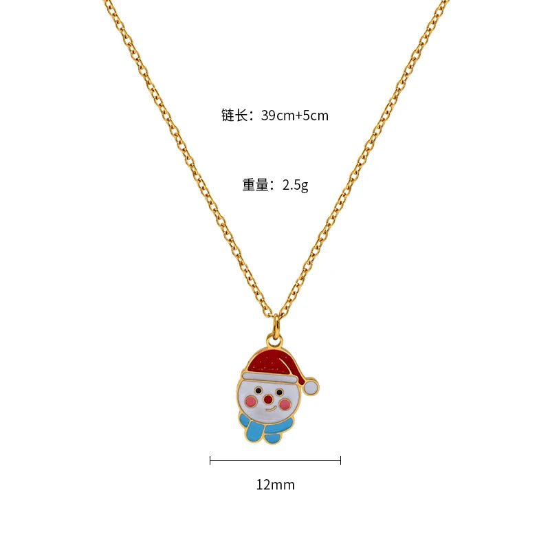 Christmas New All-match Ambiance Necklace Niche Design Does Not Fade Stainless Steel Accessories Girls