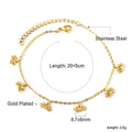 Ason Jewelry Stainless Steel High Quality Trendy Muti Crown 18k Gold Plated Anklet for Birthday