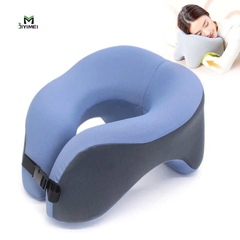 Jiyimei WD-Q513 Portable Wearable Memory Foam U-Shaped Neck Pillow for Office Travel with Slow Rebound Support