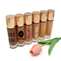 Wholesale OEM Full Coverage Liquid Water Proof Foundation for Black White Skin Private Label Make up Matte Foundations