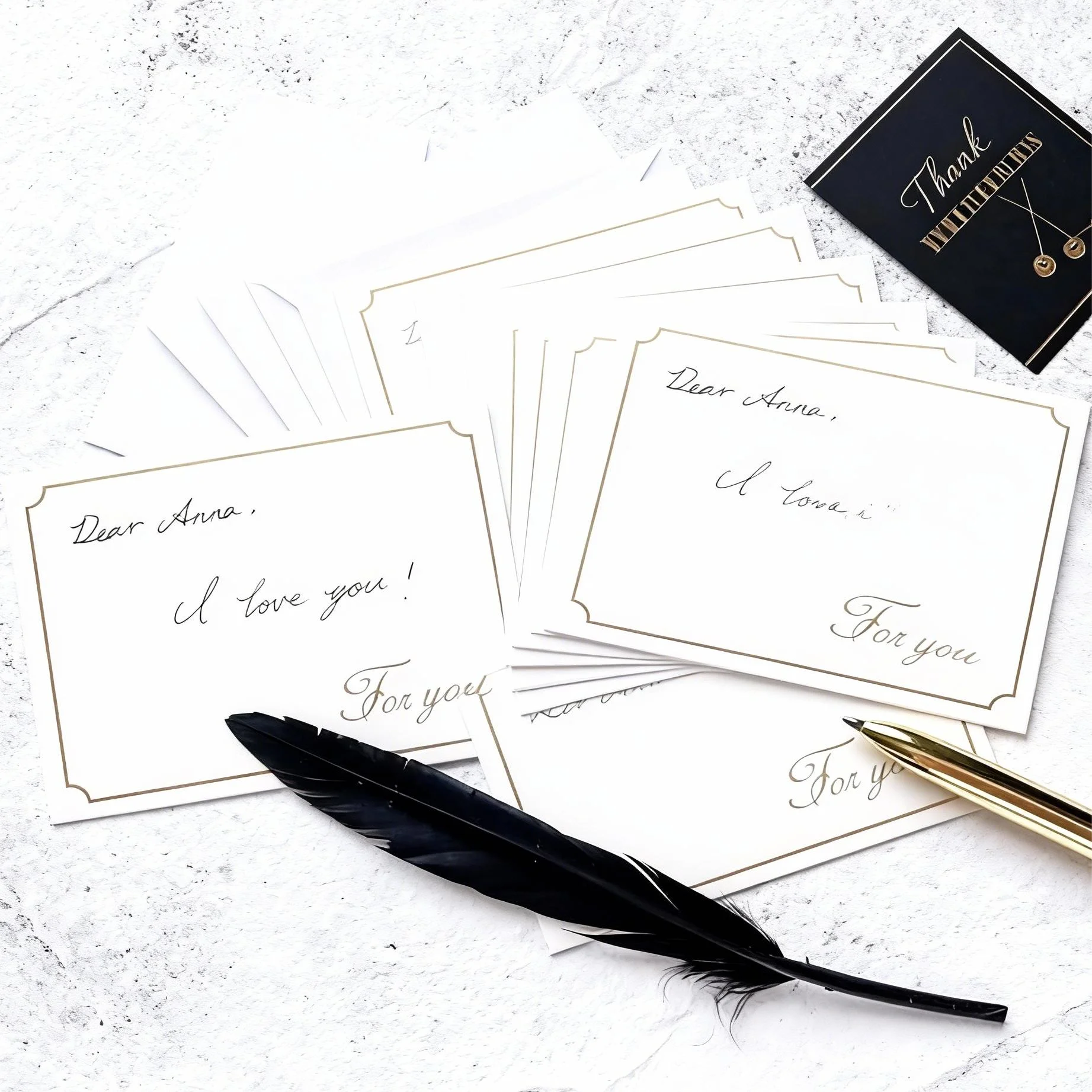 Personalized Custom Card Writing Service Custom Thank You Card Sets with Handwritten-style Messages Thank You Cards with logo
