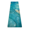 Blue Aqua Marble Flow Biodegradable High Quality Portable Resistance Band With Yoga Mat With Fabric Lining