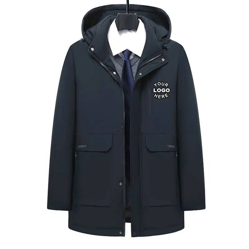 Custom Manufacturer Wholesale Winter Warm Bubble Coat Clothes Clothing Utility Hoodie Long Puffer Jacket for Men