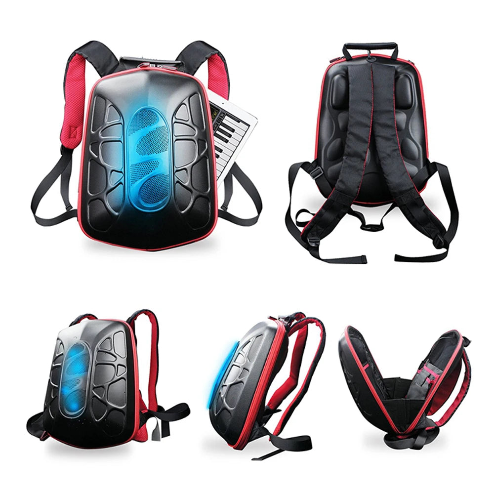 Hot Fashion Waterproof Traveling Sport Hiking Backpack with Built-in Speaker 4000mAh Power Bank LED Light 8 Hours Play Time