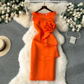 Boutique Wholesale 2026 Spring New French Design Sense Three Dimensional Flower Slim Fit High End Elegance Women's Dress