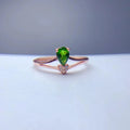 Custom China New Design Rose Gold Zodiac Hip Hop Colorful Sterling Silver Chain Natural Diopside Ring Classic Pear Cut Wedding