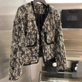 Women's New Short Knitted Design Versatile Cardigan Coat With Coarse Tweed Small Fragrance Style