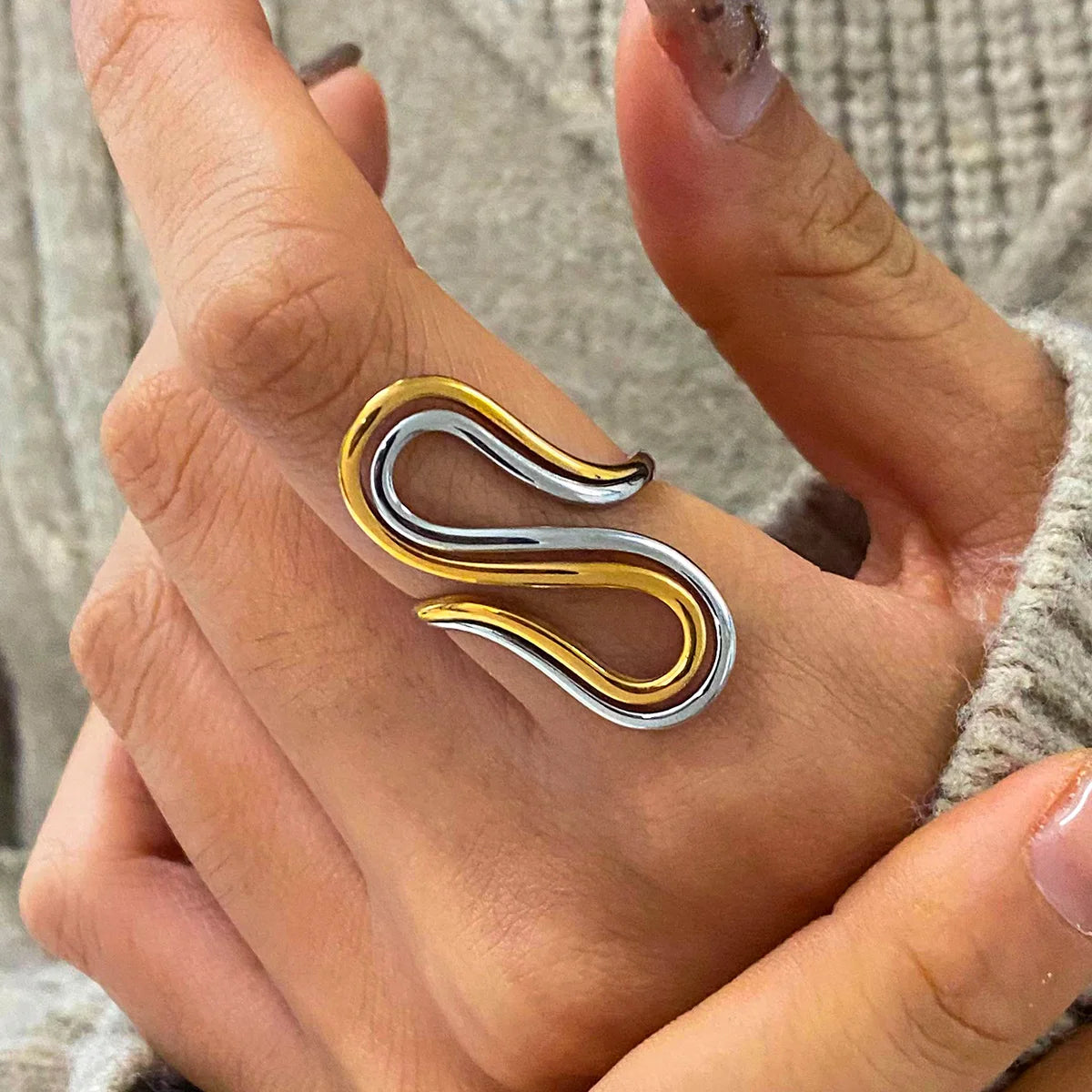 2025 Fashion S Rings 18K Gold Silver Plated Ring Stainless Steel Open Ring For Women Girls